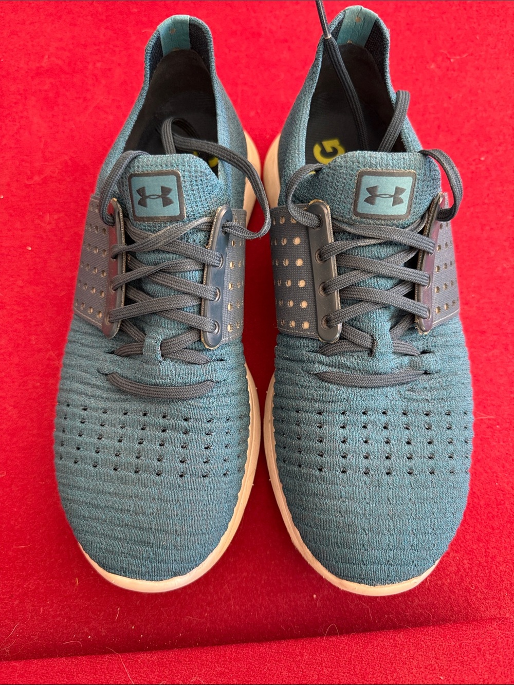 Under Armour Teal Knit Athletic Trainers with Ivory Soles